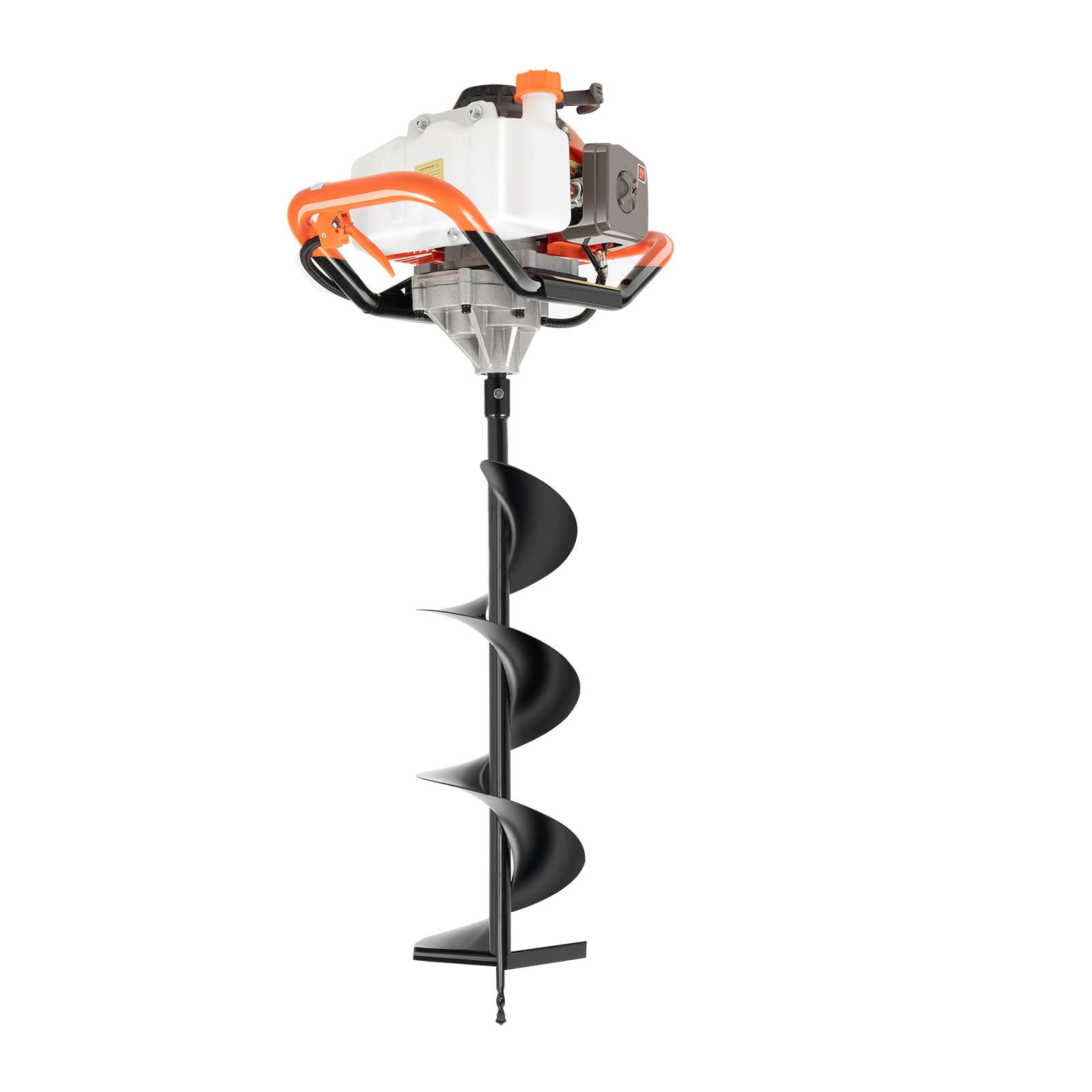 Cunnyend 72Cc 2Stroke Petrol Earth Auger, 2.3Kw Column Hole Digger, 300Rpm Spiral Fence Earth Auger Digger+3 Drill Bits & 12Inc Extension, Fence Post Excavator Tool For Planting Trees Poles And Shrubs