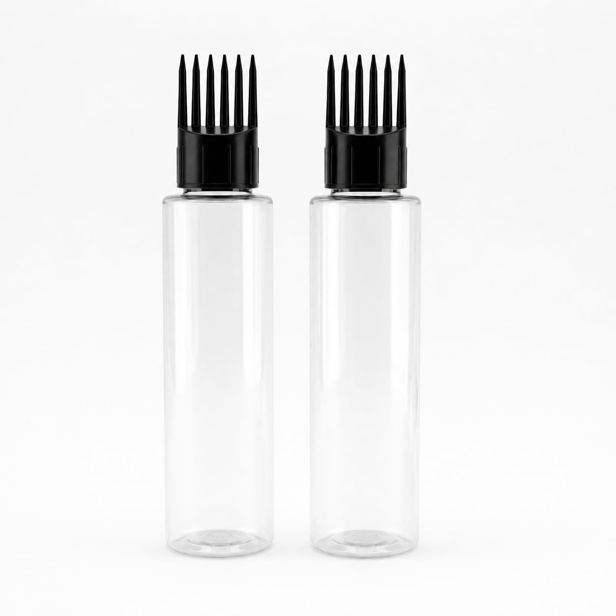 Hian Hair Oil Applicator Bottle with Comb Tip, Transparent Plastic Scalp Dispenser for Easy Oil & Shampoo Application, Refillable Bottle for Root Care (Black Color, Pack of 2)-image-28