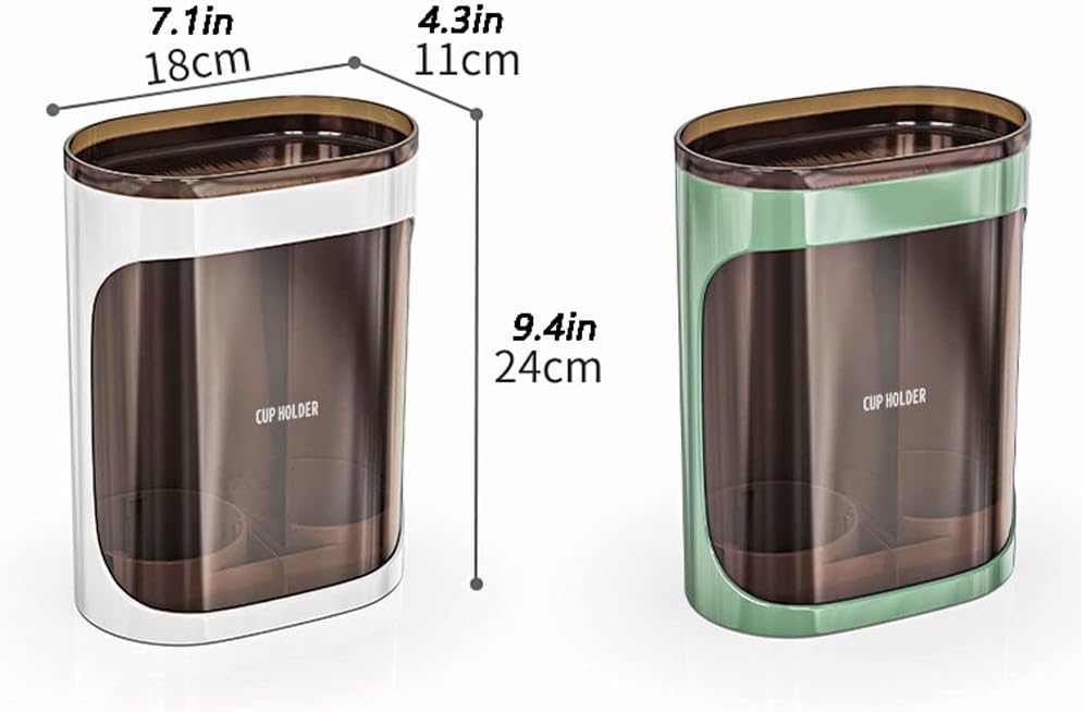 Bathroom Double Tube Cup Dispenser Wall Mount Pull Type Cup Holder Plastic Self Adhesive No Drilling Cup Dispenser for Home Office Coffee Shop Dispensador de Vasos Bracket(W)