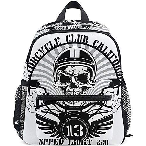 Shoulder Bag Mochila Preescolar para Niños Pequeños con Calavera Gótica Y Bolsas Viaje