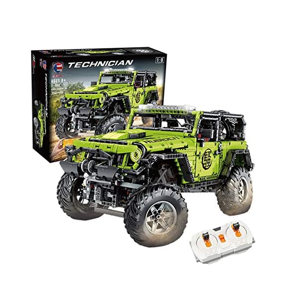 Foxcm Technik Geländewagen für Jeep Wrangler, Technic 4x4 Off-Roader Bauset mit Fernbedienung und 4 Motoren, 2340…