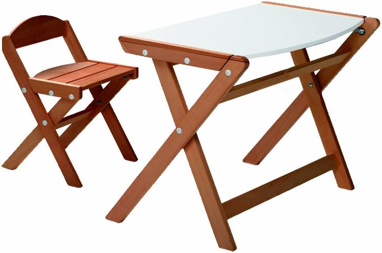 Foppapedretti for Folding Toddler Desk and Chair (Walnut/White