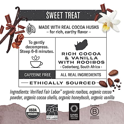 Image of Numi Organic Chocolate Rooibos Tea, 16 Tea Bags (Pack of 6), Red Tea with Cocoa, Honeybush & Vanilla (Packaging May Vary)