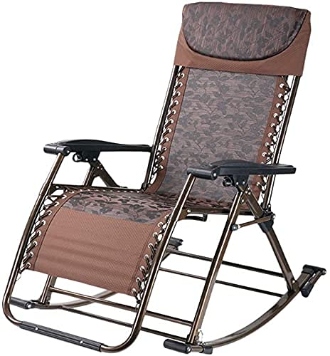 OXMEZA Rocking Chair Adult Lounge Chair Balcony Home Lazy Siesta Chair Modern Sunbathing Deck Chair for Travel Holiday Indoor Outdoor Relaxing Recliners Garden Lounger Reclining Chairs Beach Patio Chair (Rocking Chair)