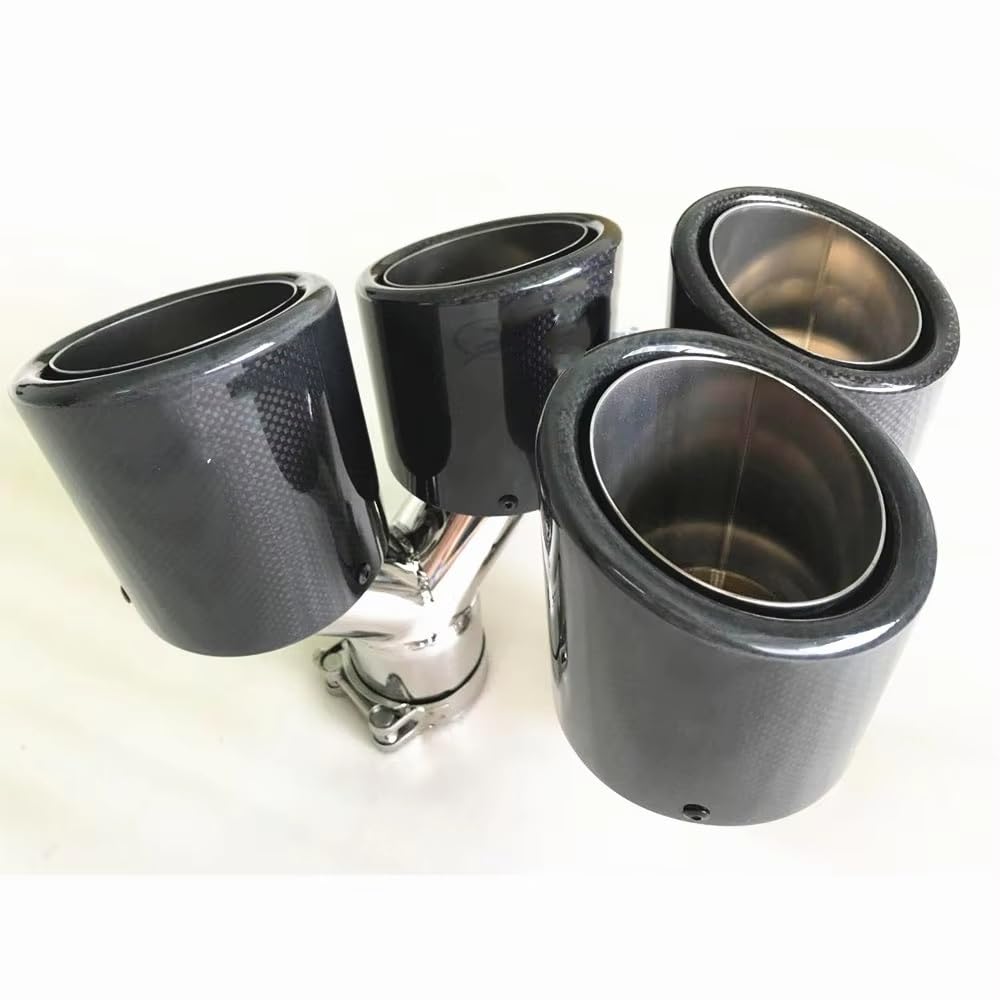 Terminale Di Scarico Doppio In Acciaio Inossidabile Per Auto Terminale Scarico Doppio(54-89MM)