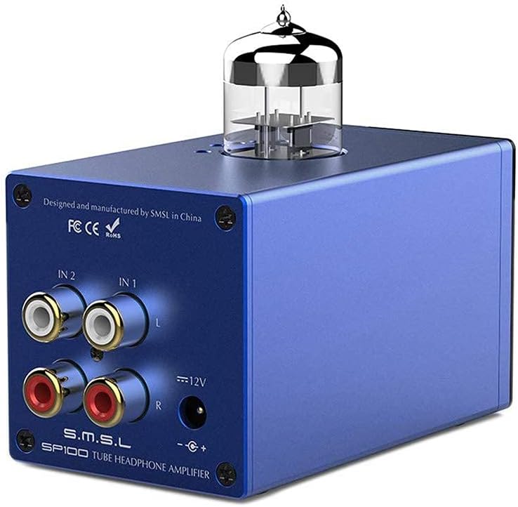 Gеt Sресіаl Prісе SMSL SP100 Vacuum Tube Headphone Amplifier Replaceable 6N3 Buffer HiFi Stereo Audio Desktop Amp Preamplifier Preamp (Blue)