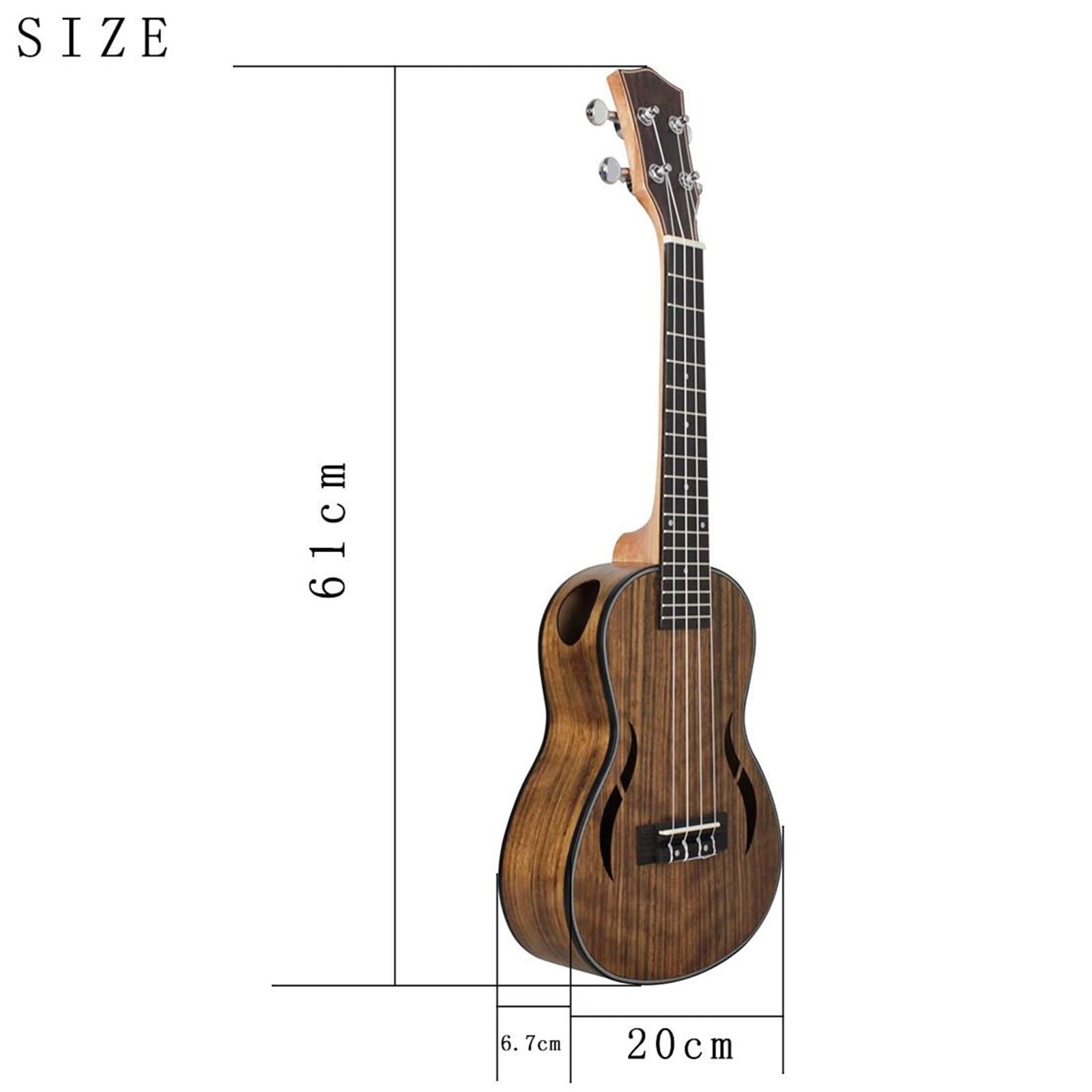 23 Zoll Ukulele 4 Saiten Hawaii-Gitarre Walnusskorpus Ukulele Mit Stimmgerät Tasche Saiten Gitarrenteile Und Zubehör Ukulele Set