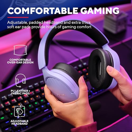 Trust Gaming GXT 489 Fayzo Gaming Headset for PC PS5, PS4, Xbox Series X, Purple, Universal - Image 4