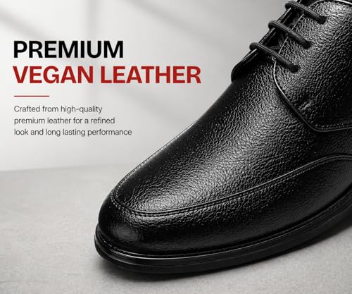 Image of Kraasa Men's Formal Lace-Up Shoes | Vegan Leather Upper | Airmix Sole | High Cushioning | Lightweight & Comfortable Office Dress Shoes