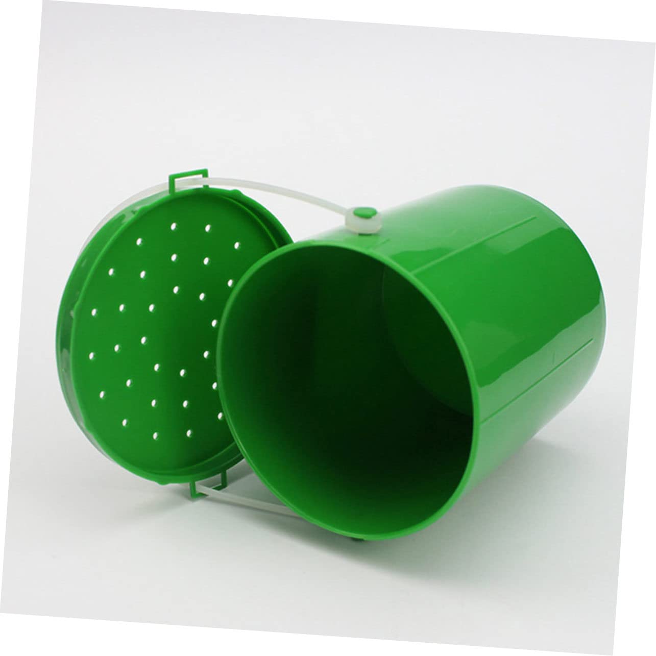 POPETPOP Secchio Leggero Plastica Verde 2 Pezzi Esche da Pesca Resistente agli Urti Contenitore Vermi Vivi