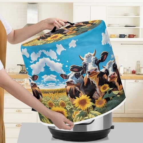 Image of Blue Sky Cow Rice Cooker Cover Cute Kitchen Dust Cover Portable Waterproof Pressure Cooker Cover Suitable for Most Sizes Children's Gifts