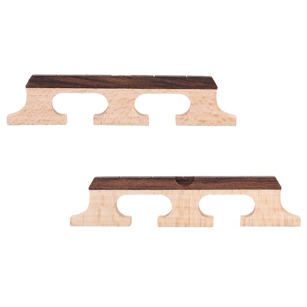 Banjo Bridge en Bois, 5 Cordes Accessoires de Pont en Palissandre Banjo 2Pcs Un Ensemble