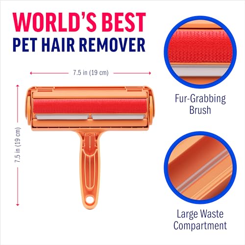 ChomChom Roller Pet Hair Remover – Original Size Reusable Lint Roller for Cat & Dog Hair on Furniture, Couch, Carpet, Car, Rugs & Bedding – Portable, Eco-Friendly (Cat) - Image 2