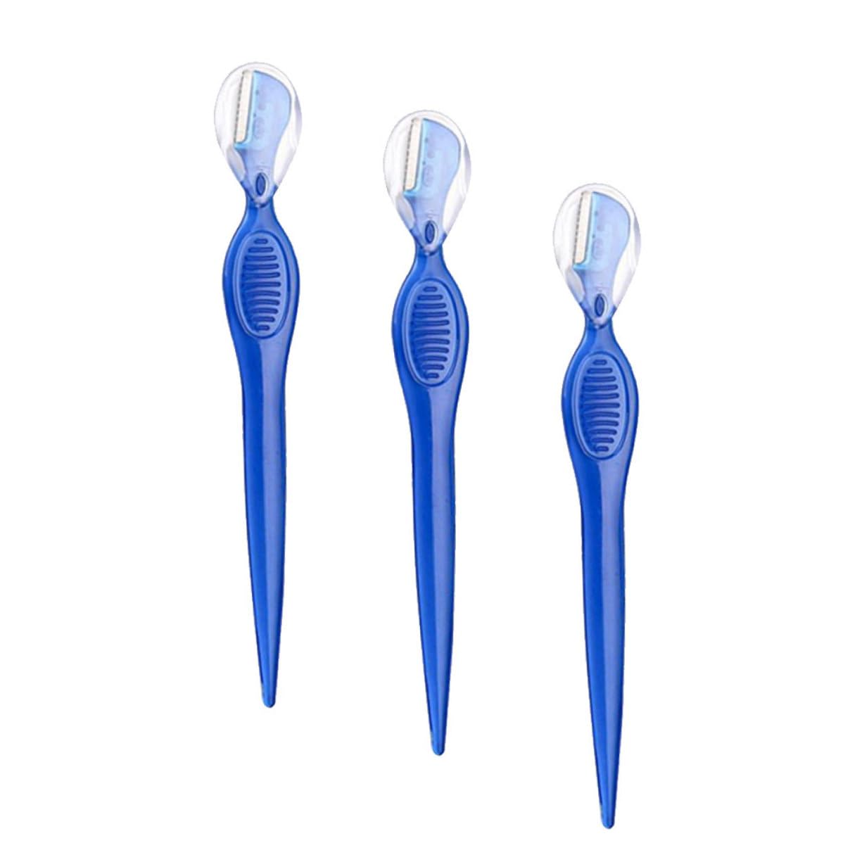 OSOLADY 3pcs Stainless Steel Eyebrow Razors for Women Brow Trimmers Beauty Makeup Tools Portable Non-Slip Grip