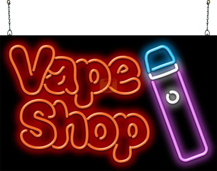 Vape Shop Neon Sign with Graphic