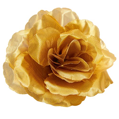 Image of Bright Creations Gold Flowers Artificial Roses - 50-Pack, 3 in, Stemless Silk Rose Heads for Home & Wedding Decor & Faux Bouquets & Floral Accents