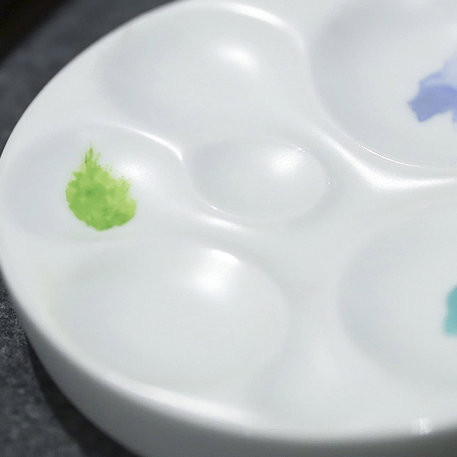 ApuaVireo&Co Paleta farb ceramicznych, paleta akwareli, paleta porcelany, okrągła paleta kolorów muszli do akwareli, gwaszu, oleju, tempery