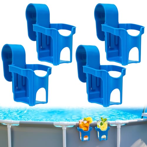 Getränkehalter Pool Becherhalter Wasserbecher Hängehalter für Pool Getränke Halter aus Kunststoff (4 Stück)