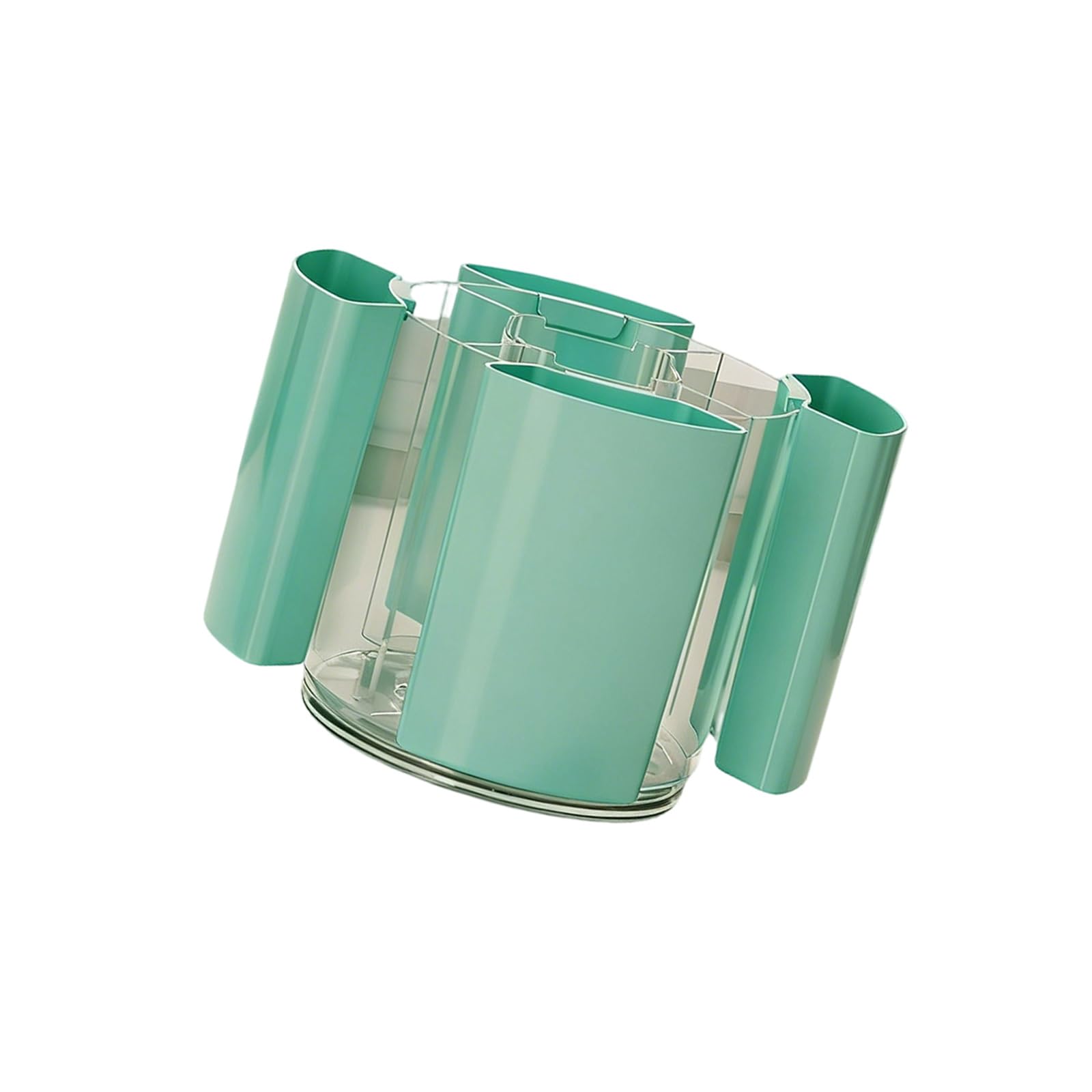 FGDTREE Rotating Pen Organiser Tray with 5 Sections Space Saving Desktop Storage Container for Pencil Marker Makeup Tool Rotating Pen Owner