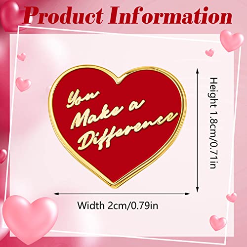 Taiyin 24 Pcs Employee of The Month Pin Bulk You Make a Difference Button Nurse Pins Heavy Duty Heart Motivational Lapel Pins Gift for Staff Team Volunteer Nurse Teacher Bulk2