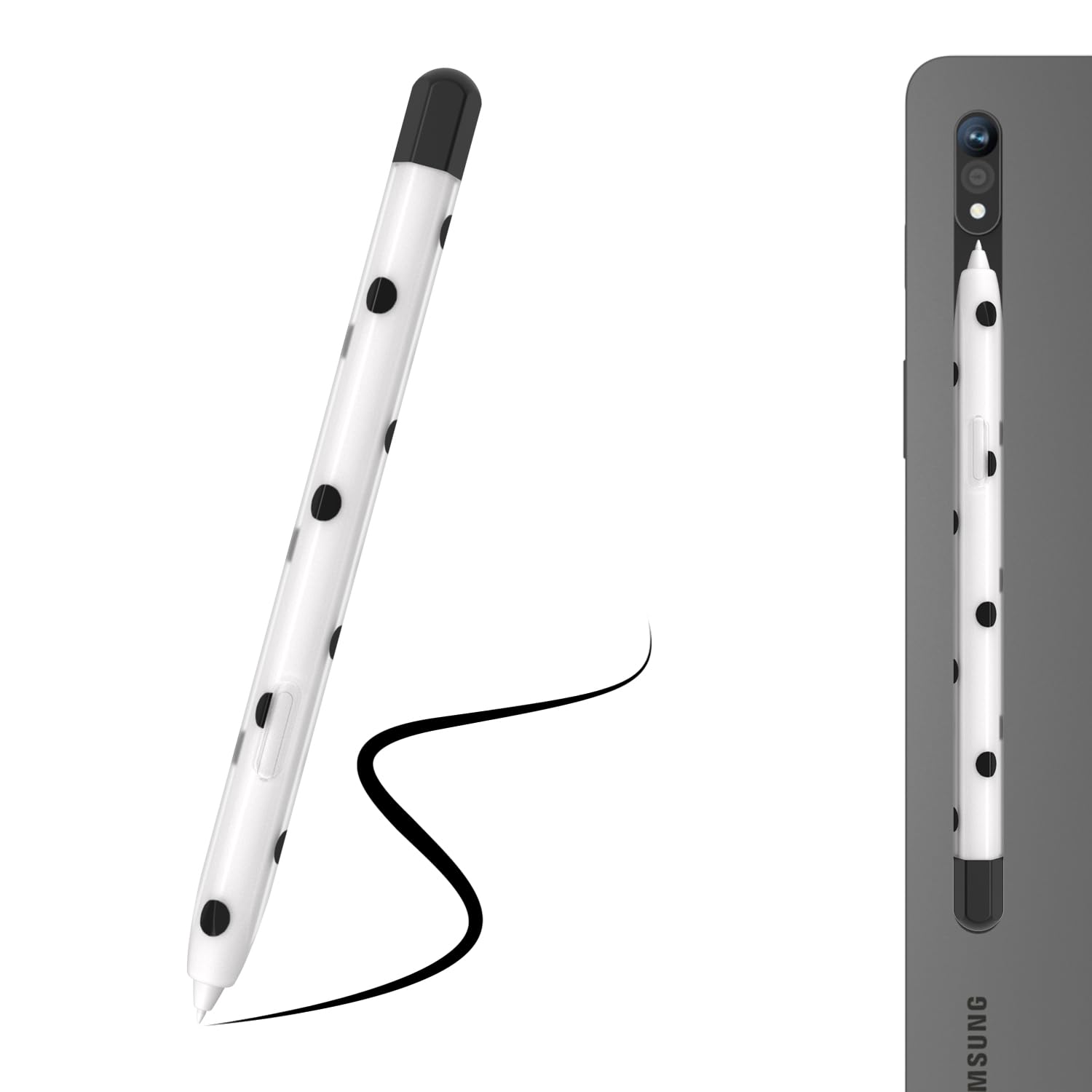 LOVE MEI Silicone Pencil Case Compatible with Galaxy Tab S7/S7PLUS/S8/S8/S8 Plus/S8/S9 Ultra Polka Dot Crystal Pen Case Cover Sleeve Non-Slip Smooth Grip-image-9