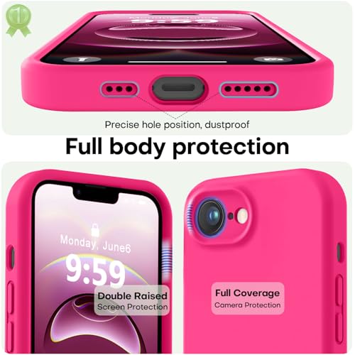 Image of LOVE 3000 Designed for iPhone 16e /17e Case, Premium Silicone with [Soft Anti-Scratch Microfiber Lining] Shockproof Protective Phone Case for Men Women Girls 6.1 inch, Hot Pink