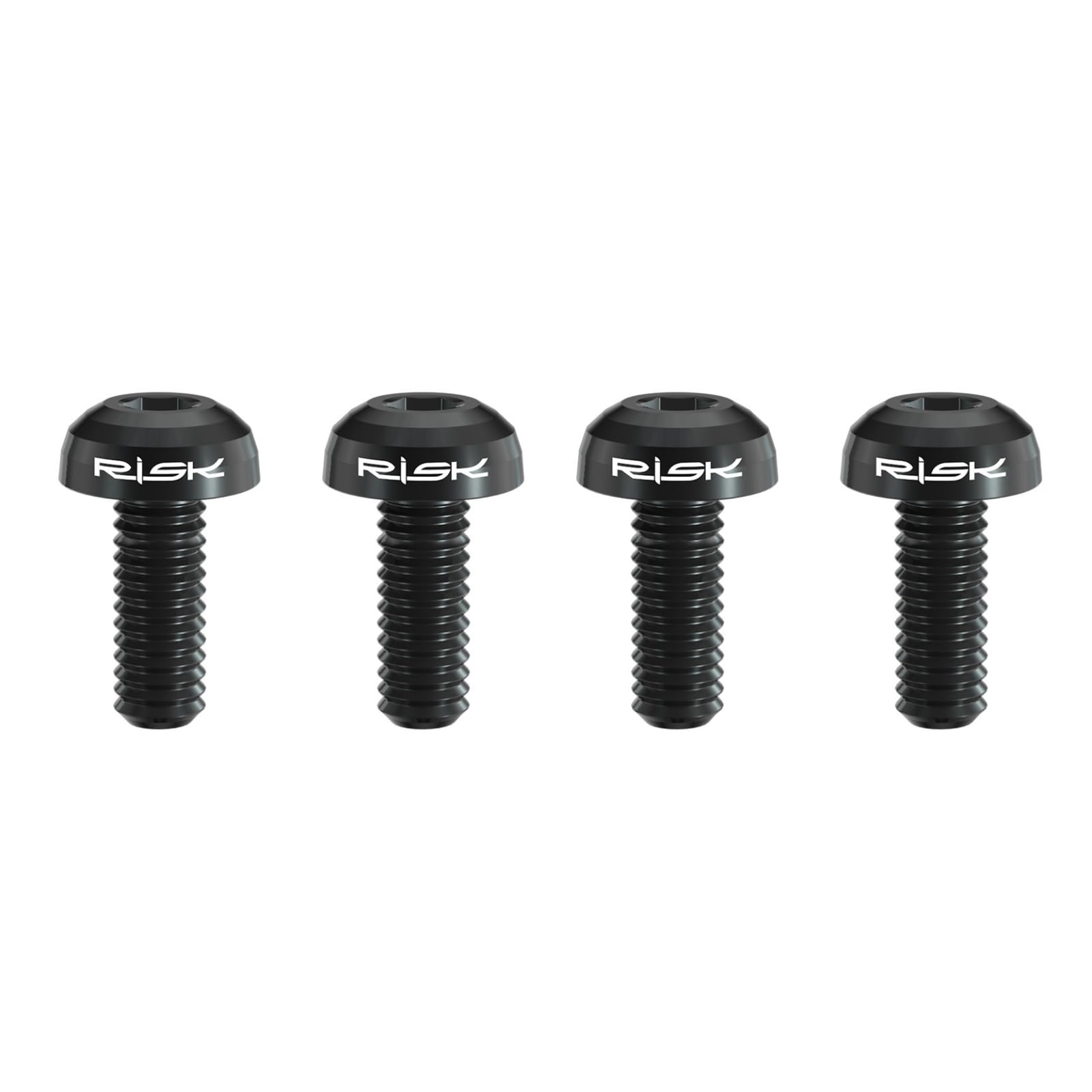 Low Profile Titanium Bolts for Bike Water Bottle Cages, M5X12 (Black, 4-Pack)