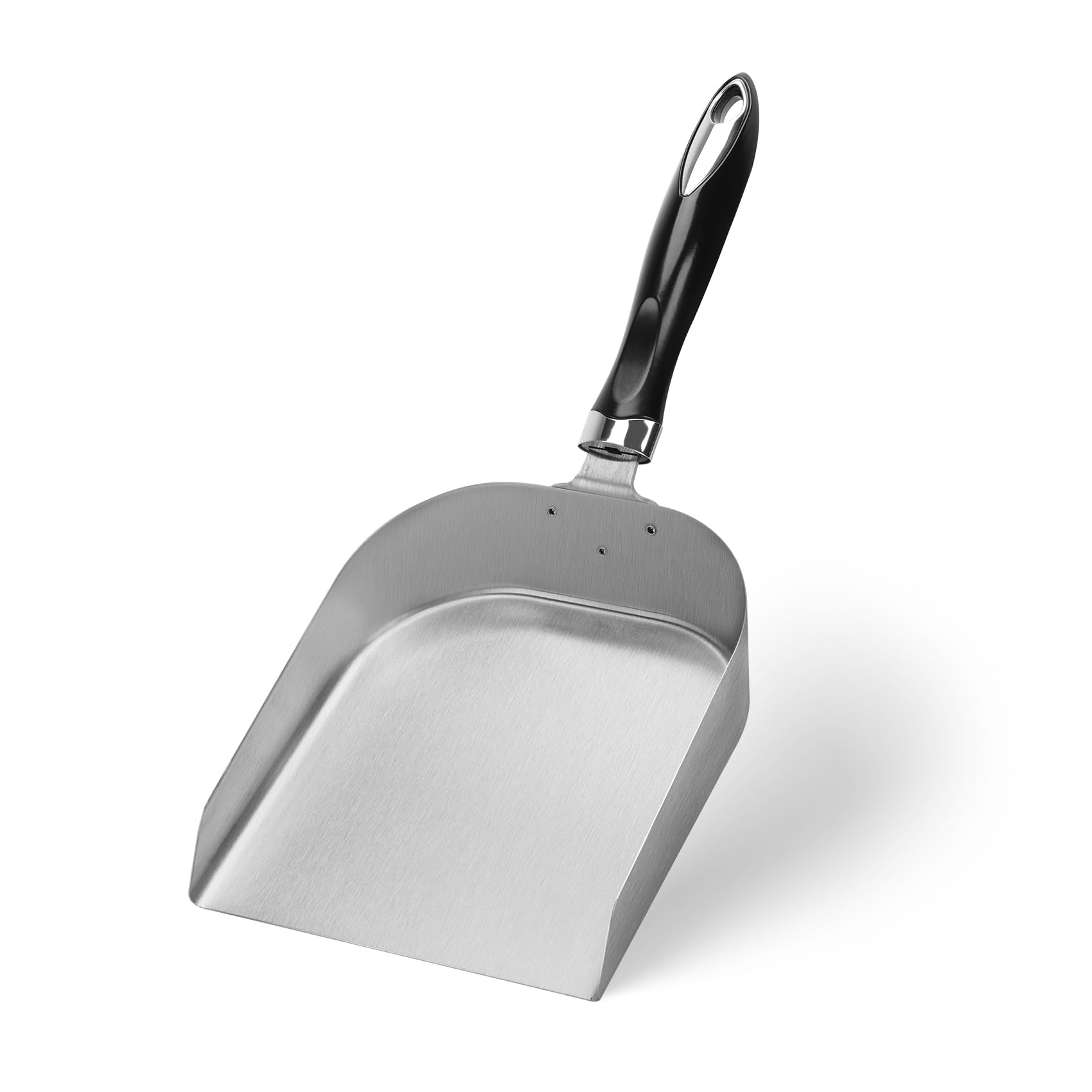 onlyfire Pelle Multi-Usages en Acier Inoxydable 19x18cm, Spatule Cuisine et Plancha, Accessoire Barbecue avec Manche Résistant à la Chaleur, Ustensile INOX pour Griddle et Teppanyaki