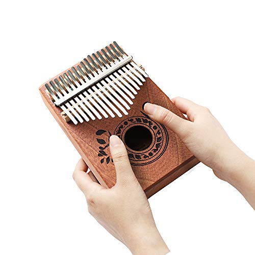 Thumb Piano Kalimba 17 Keys With Study Instruction And Tune Hammer,Portable Mbira Sanza Finger Piano, Gift For Kids Adult Beginners Music Instrument Love (High End 17 Key) #TOP6