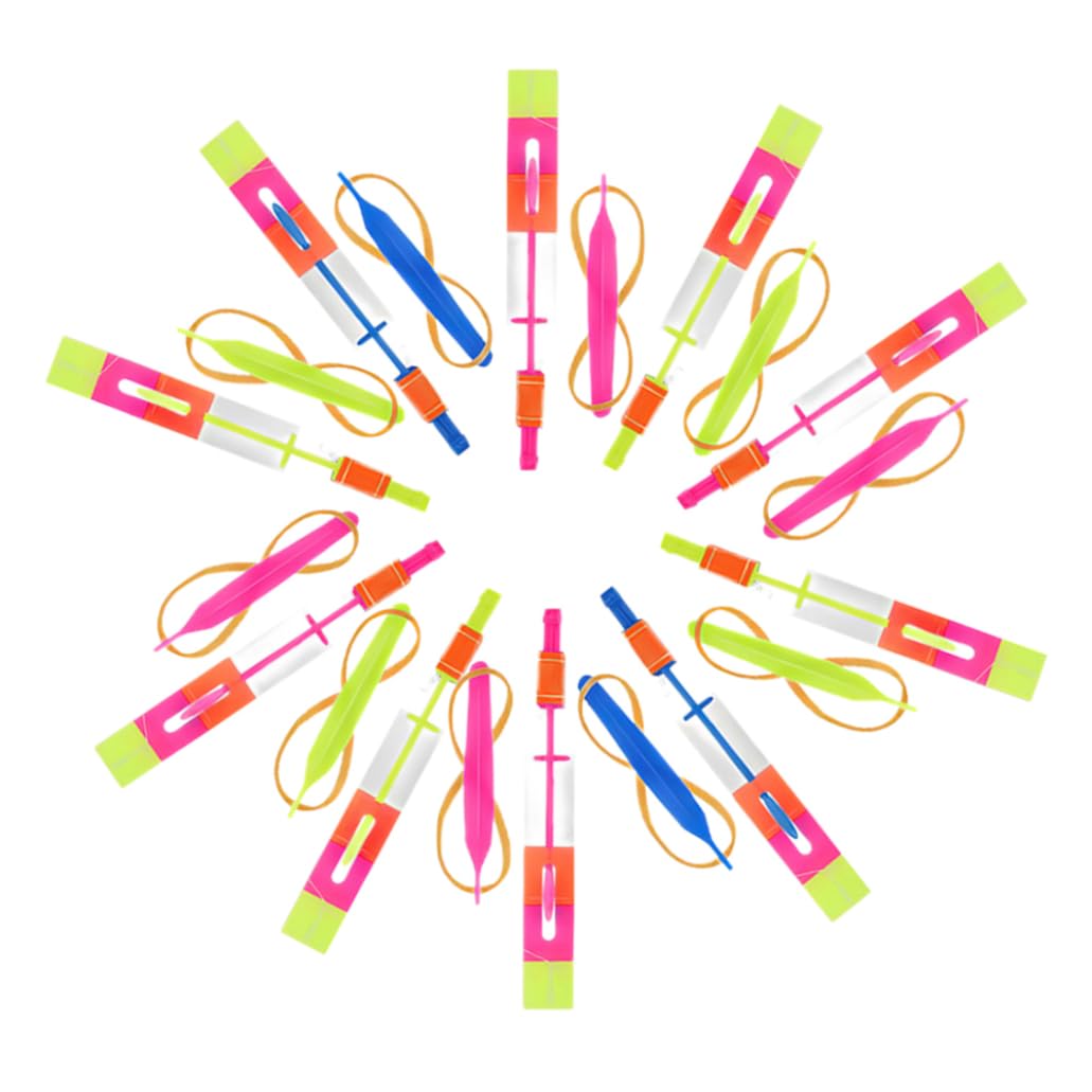 Vervevum Arrow Helicopter Elastic Copters with LED Light Random Color 48PCS, Arrow Helicopter
