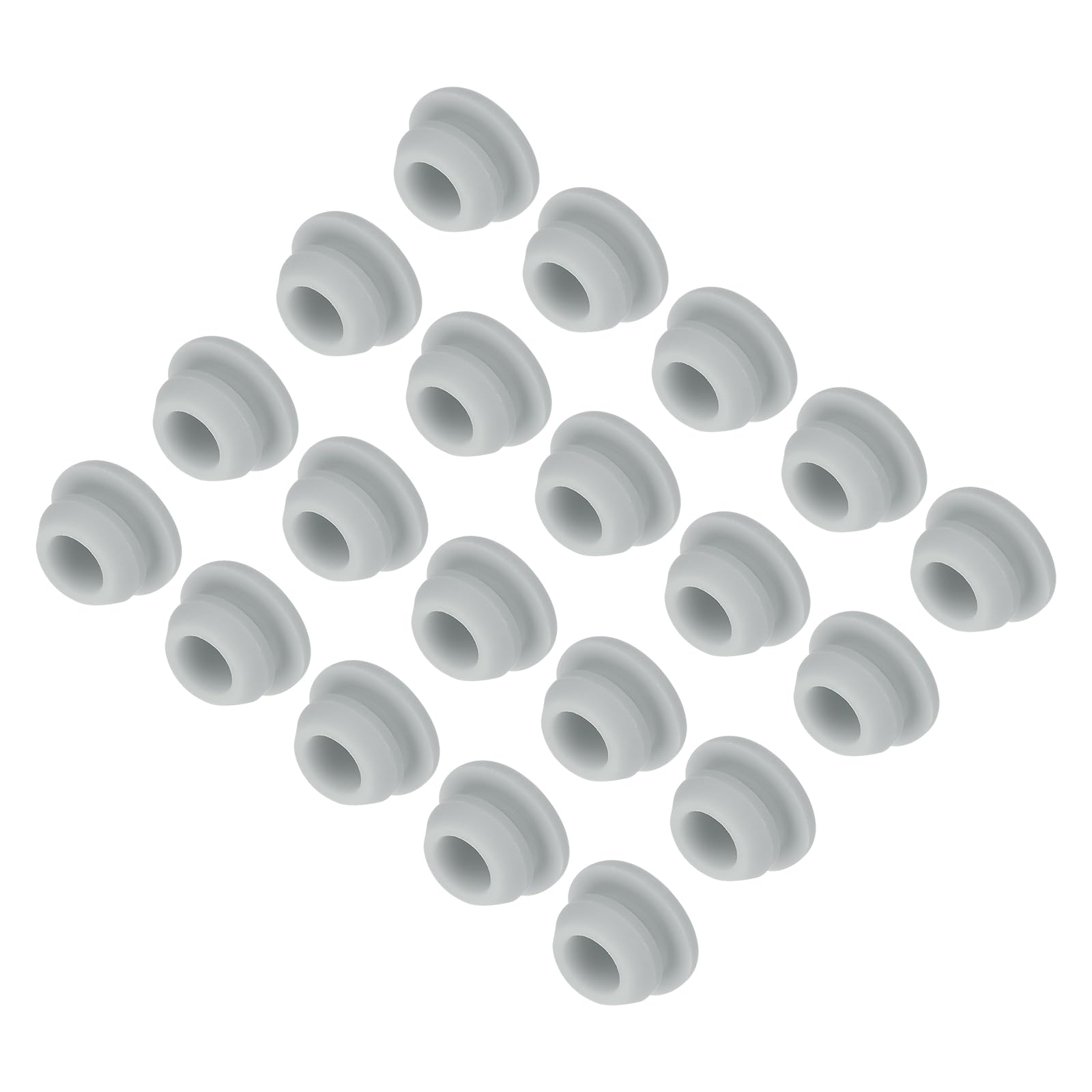 MECCANIXITY 20pcs Silicone Snap in Locking Hole Plugs,8mm/0.3 Inch Mounting Diameter Narrow Groove Width 2mm Panel Seal Cover Round for Kitchen Bulkheads Waterproof Sealing Plugs Grey