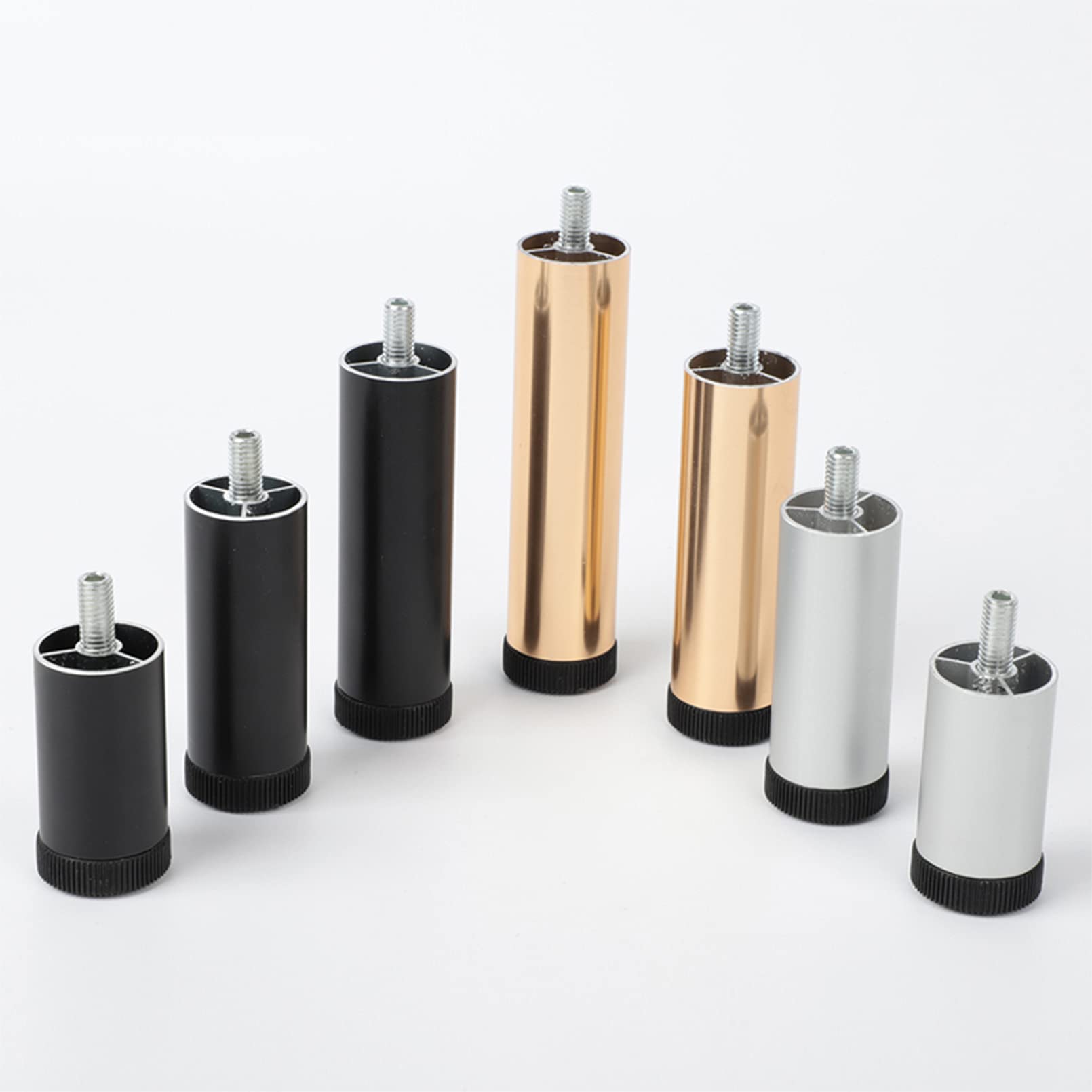 Patas de sofá para Muebles, 4 Piezas de Metal, Ajustables, de aleación de Aluminio, para Mesa, Patas de Apoyo, para refrigerador y Lavadora, Varilla roscada M8 (Plateada, 30 cm/11,