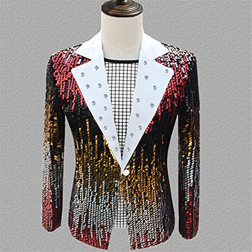 Blazer de smoking ajusté bleu aux finitions pailletées pour célébration chic