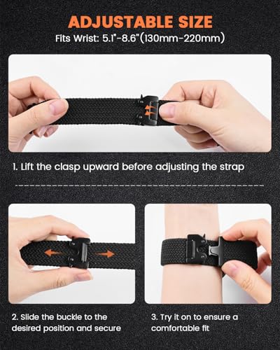 BlackPro Braided Nylon Band — 45mm Pixel Watch