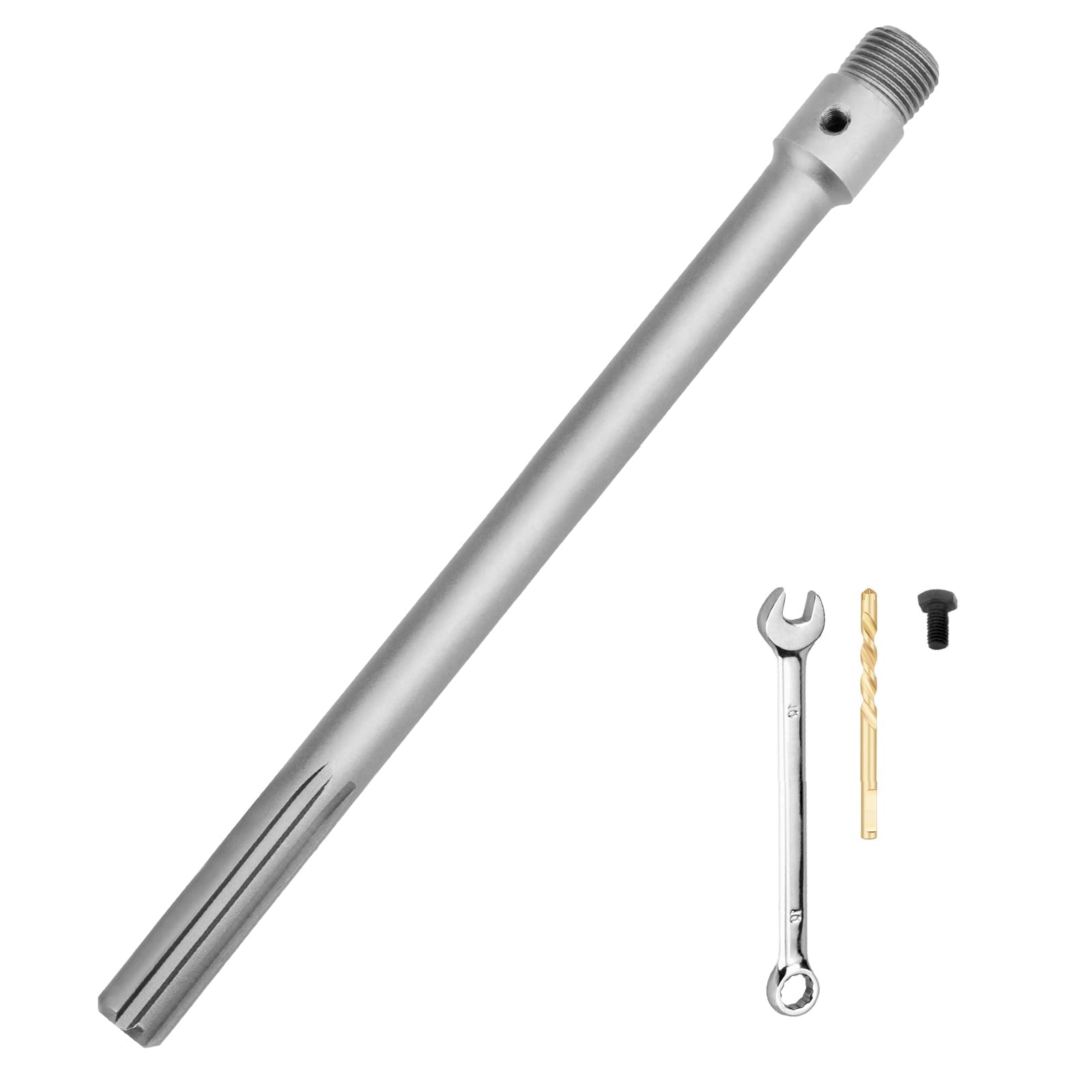 SDS MAX gambo di prolunga gambo di attacco per corone di perforazione, 600 mm di lunghezza, con filettatura M22, include punta di centraggio