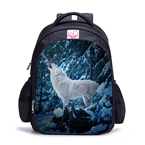 Mochila Wolf Teen con estampado 3D duradero y gran capacidad para uso diario