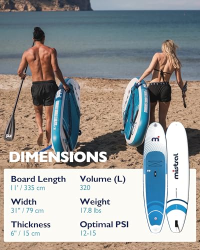 Mistral-Stand-Up-Paddle-Board-11x31x6-Inflatable-SUP-Yoga-Pilates-Kayaking-Boards-Stable-and-Lightweight-Paddleboard-for-All-Skill-Levels-with-SUP-Accessories-for-Adults-Youth Mistral Stand Up Paddle Board, 11'x31''x6'' Inflatable SUP Yoga & Pilates Kayaking Boards, Stable and Lightweight Paddleboard for All Skill Levels, with SUP Accessories for Adults & Youth - Image 3