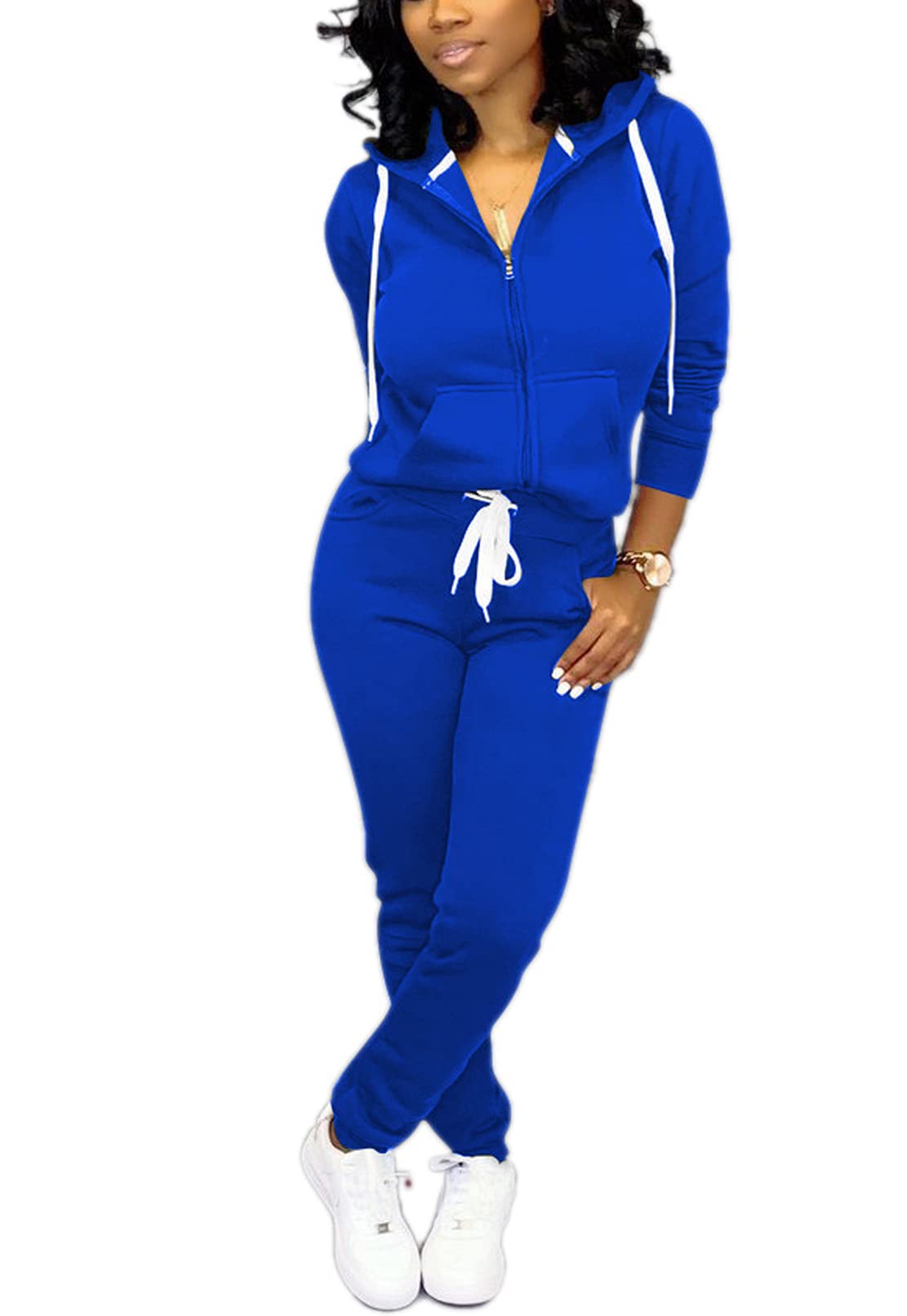 Mrskoala Two Piece Outfits for Women Tracksuit Sweat Suits Workout Jogging Sets Loungewear with Pocket