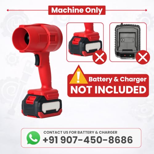 Image of JPT Heavy-Duty 21V Jet Air Blower | 25000RPM Speed | Air Output 8m /min | 100% Copper Winding | Air Blower for Blasting Away Dust & Leaves | ๐๐๐ญ๐ญ๐๐ซ๐ฒ & ๐๐ก๐๐ซ๐ ๐๐ซ ๐๐จ๐ญ ๐๐ง๐๐ฅ๐ฎ๐๐๐