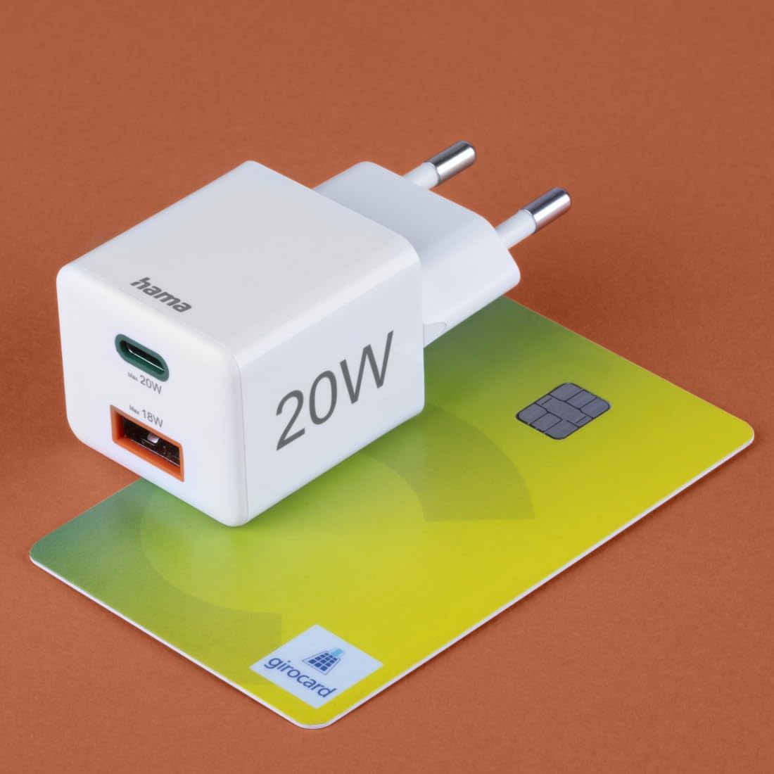 Hama Ładowarka sieciowa mini do Apple (USB C, USB A, 20 W, Quick Charge 3.0, charger, do smartfonów, tabletów, szybkie ładowanie) biała