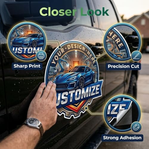 Image of Business Decals for Vehicles, Vinyl Logo Decals Custom, Transparent Vinyl Sticker for Window Door Truck Trailer Bumper Car Up to 42 Inch