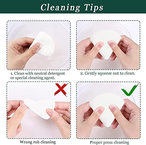 4 Pieces Powder Puffs For Face Powder,Triangle Sponges For Makeup,Velour Powder Puffs Setting Powder Puff For Loose Mineral Powder Cosmetic Body Contouring Tools #TOP4