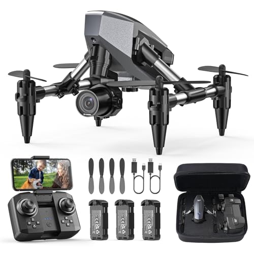 ドローン カメラ付き 100g未満 子供向け WeFone 申請不要 1080P FPVカメラ 小型 プロペラガード バッテリー3個 21分操作時間 収納ケース付き 室内 ジェスチャー撮影 オプティカルフロー 軌跡飛行 2.4GHz 初心者向け 小学生 プレゼント 国内認証済み WF10 黒