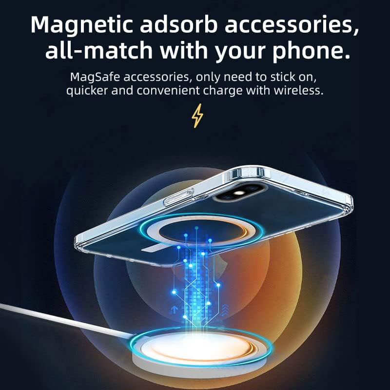 Miniatura 6 de Funda magnética transparente para iPhone Xs Max con carga inalámbrica MagSafe, antiamarilla, a prueba de golpes, funda protectora para iPhone Xs Max