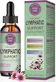 Lymphatic Drainage Drops for Lymph System Detox Cleanse, Lymphedema Support Supplement Formula Echinacea, Burdock Root, Calendula Flower, Use with Lymph Massage Tool. 2oz