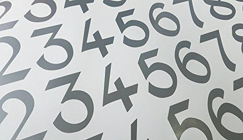 Vintage Style Die Cut Vinyl Numbers (2 inch, Metallic Silver Gray)