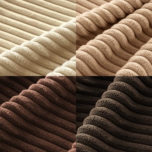 Image of MIULEE Boho Farmhouse Throw Pillow Covers 18x18 Inch Set of 4 Rustic Mordern Neutral Cushion Covers Soft Corduroy Nordic Fall Home Decor for Couch Bed Sofa Living Room Dark Brown