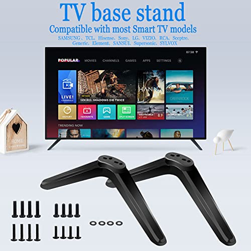 Universal Tv Stand Legs,Table Top Tv Stand Base Replacement Legs For Most 27 To 55 Inch Lcd Led Samsung Lg Sony Vizio Tcl Konka Tvs, With Cable Management, Hold Up To 99Lbs - Black #TOP1