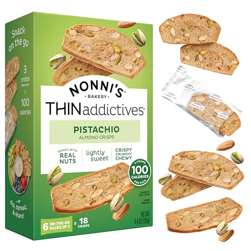 Nonni's- , Thin addictives Chips de pistacho y almendras, 4,4 onzas