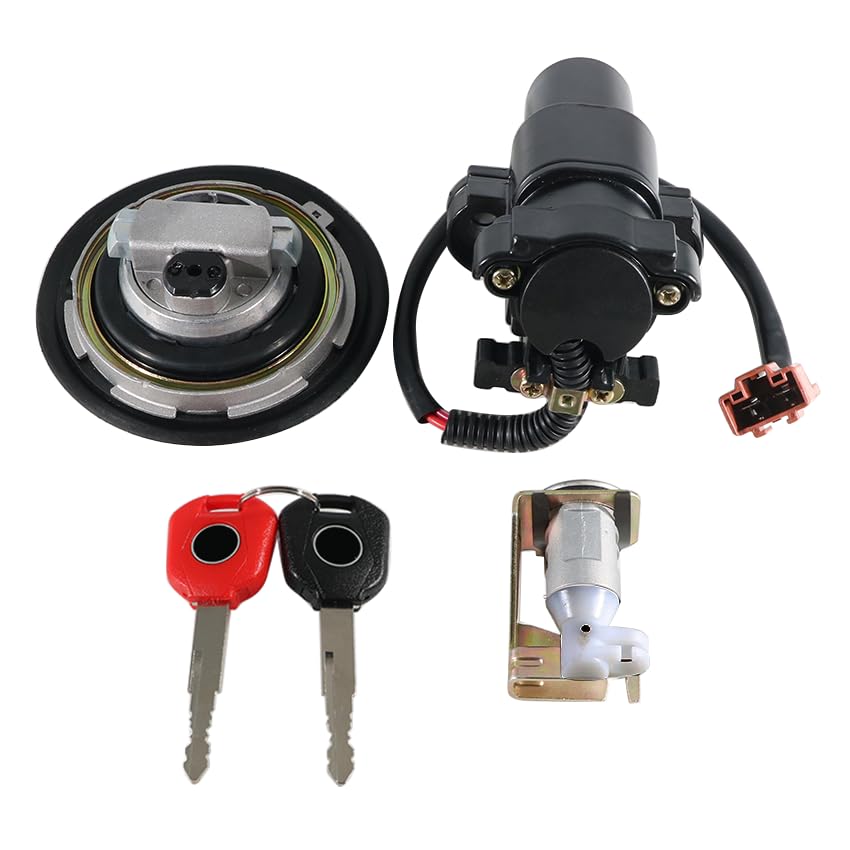Ignition Switch Fuel Gas Cap Seat Lock Keys Replacement Kit 35010-MJW-A82 35010-MGZ-A00 35010-MGZ-A01, for Honda CB500 2013-2018 for Honda CB500F / FA 2013-2018, CB500X /XA